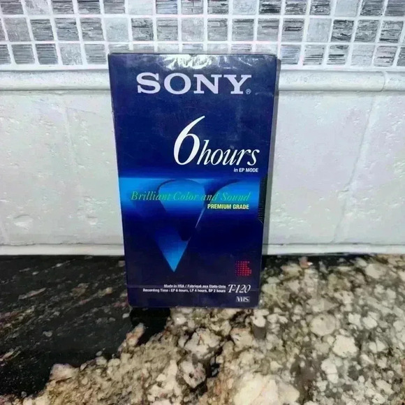 Sony VHS Tape T-120 6 Hours Blue NEW in plastic!! - Picture 2 of 10